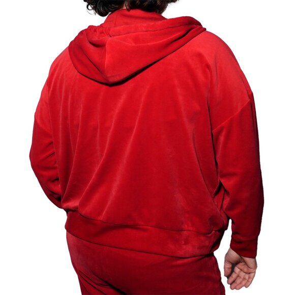 Torrid Ruby Red Velour Zip Hoodie 2X - Picture 4 of 11